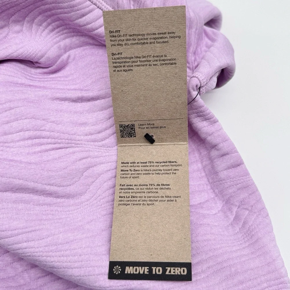 Nike Golf Dri-Fit Tour Men's Medium Quilted Crew Neck Pink Sweatshirt MSRP $105
